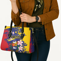 Venezuela Orchid Cattleya Mossiae Leather Bag Flag Color Inspired