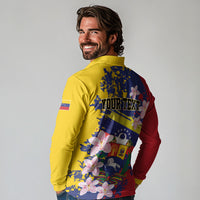 Personalized Venezuela Orchid Cattleya Mossiae Long Sleeve Polo Shirt Flag Color Inspired