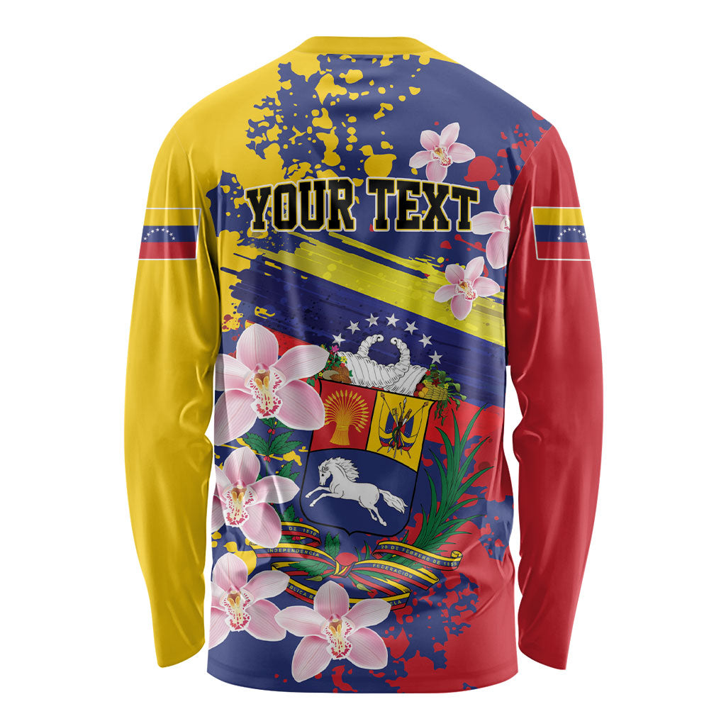 Personalized Venezuela Orchid Cattleya Mossiae Long Sleeve Shirt Flag Color Inspired
