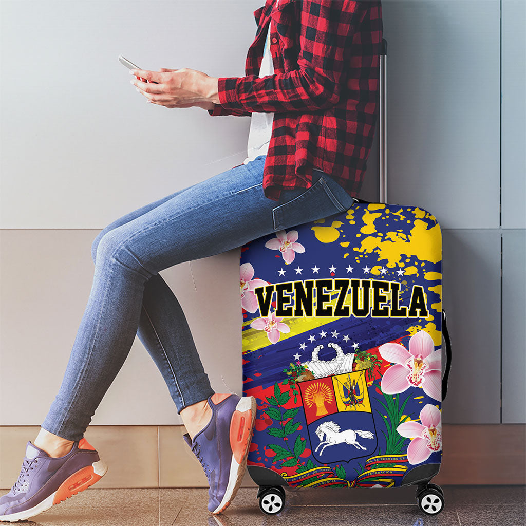 Venezuela Orchid Cattleya Mossiae Luggage Cover Flag Color Inspired