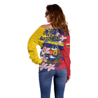 Personalized Venezuela Orchid Cattleya Mossiae Off Shoulder Sweater Flag Color Inspired