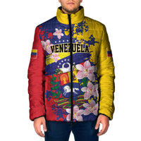 Personalized Venezuela Orchid Cattleya Mossiae Padded Jacket Flag Color Inspired