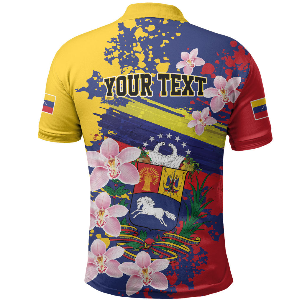 Personalized Venezuela Orchid Cattleya Mossiae Polo Shirt Flag Color Inspired