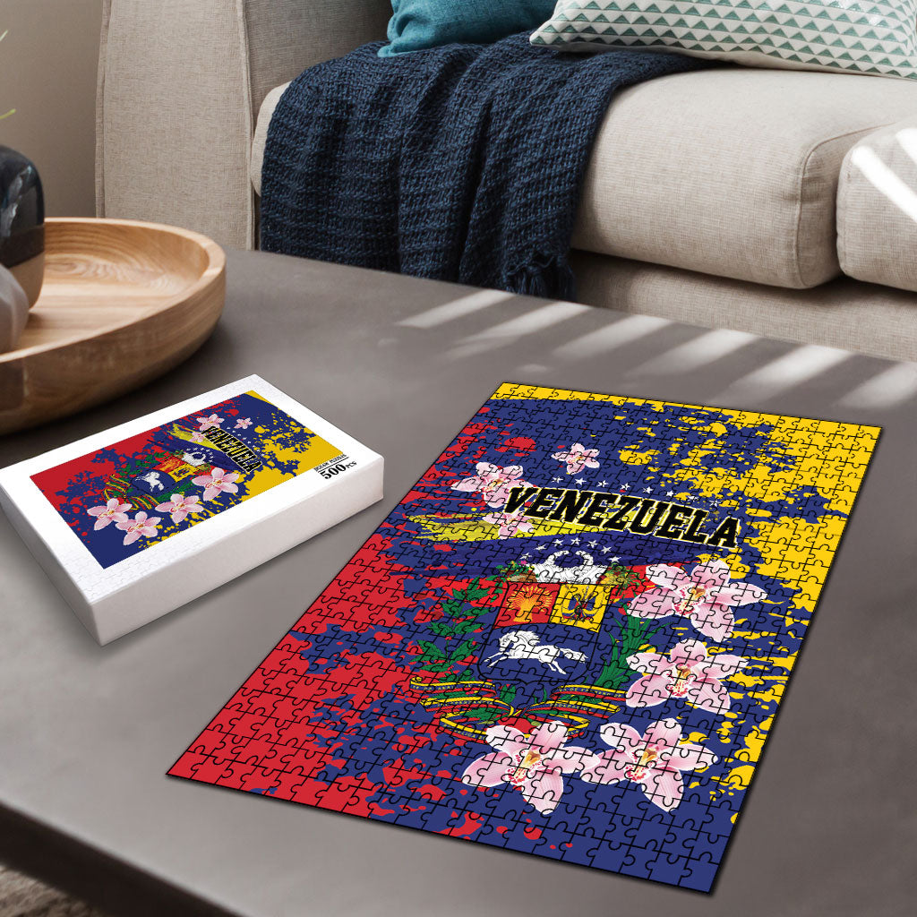 Venezuela Orchid Cattleya Mossiae Puzzle Flag Color Inspired