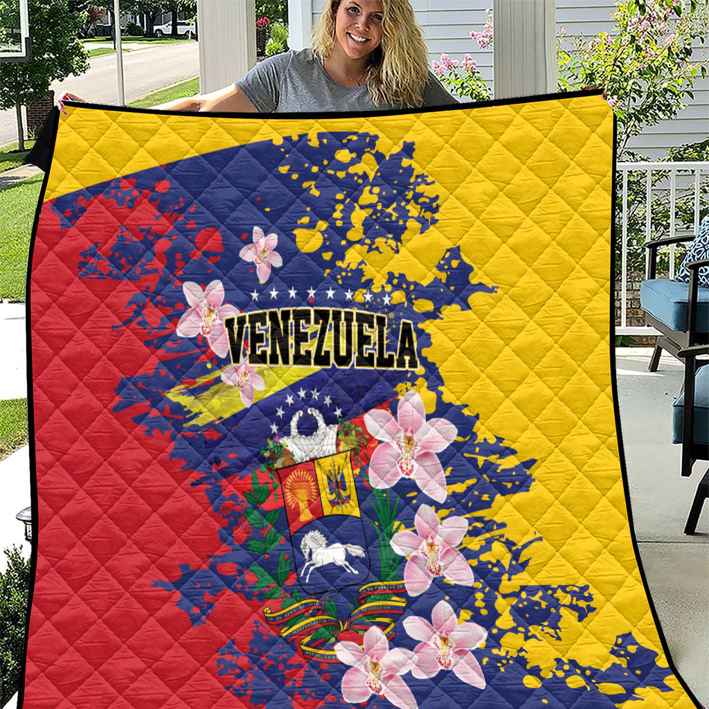 Venezuela Orchid Cattleya Mossiae Quilt Flag Color Inspired