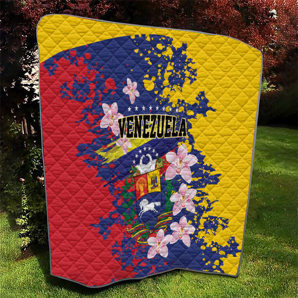 Venezuela Orchid Cattleya Mossiae Quilt Flag Color Inspired