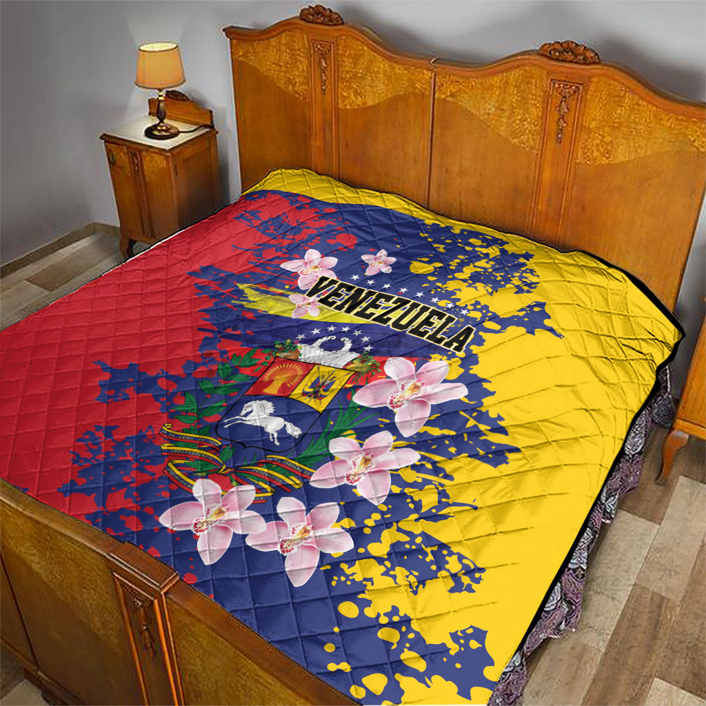 Venezuela Orchid Cattleya Mossiae Quilt Flag Color Inspired