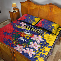 Venezuela Orchid Cattleya Mossiae Quilt Bed Set Flag Color Inspired