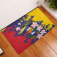 Venezuela Orchid Cattleya Mossiae Rubber Doormat Flag Color Inspired