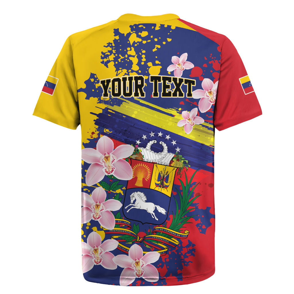 Personalized Venezuela Orchid Cattleya Mossiae Rugby Jersey Flag Color Inspired