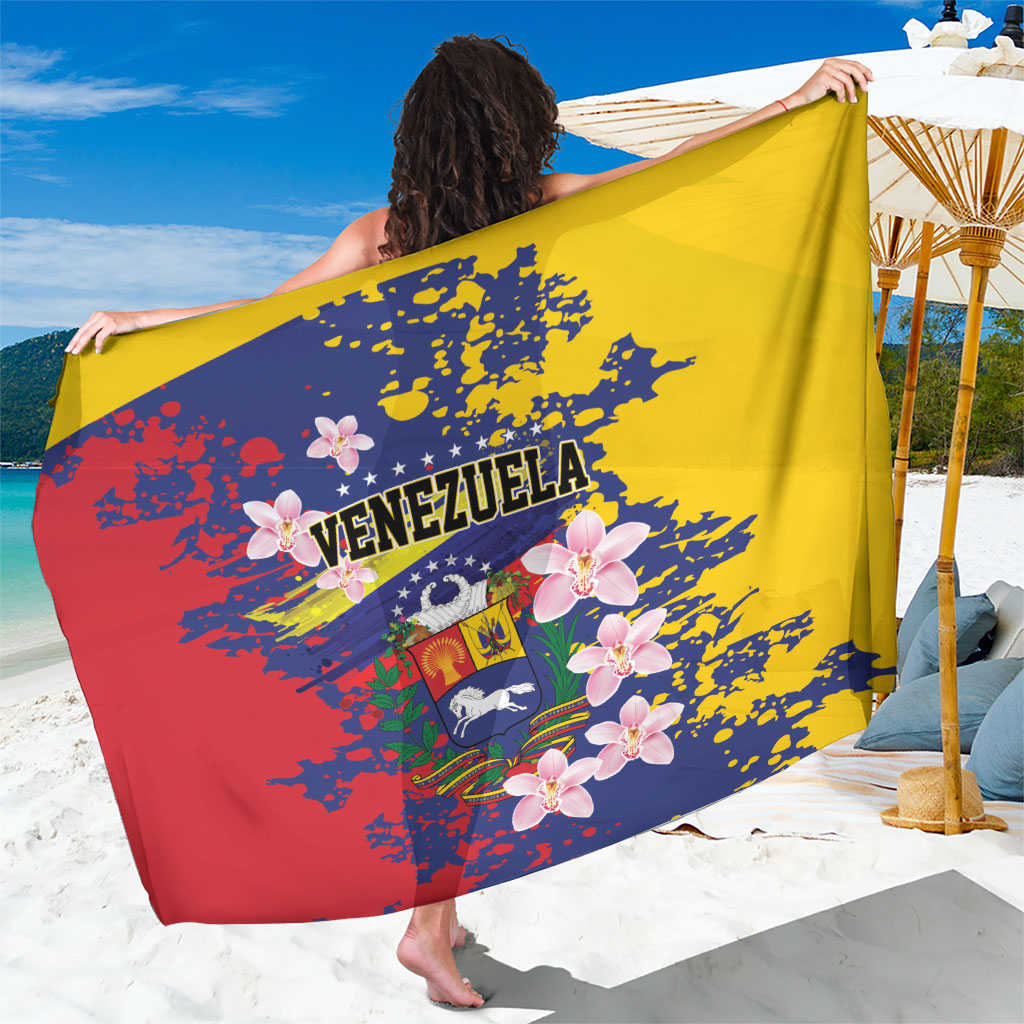 Venezuela Orchid Cattleya Mossiae Sarong Flag Color Inspired