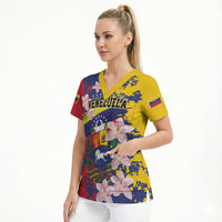 Personalized Venezuela Orchid Cattleya Mossiae Scrub Top Flag Color Inspired