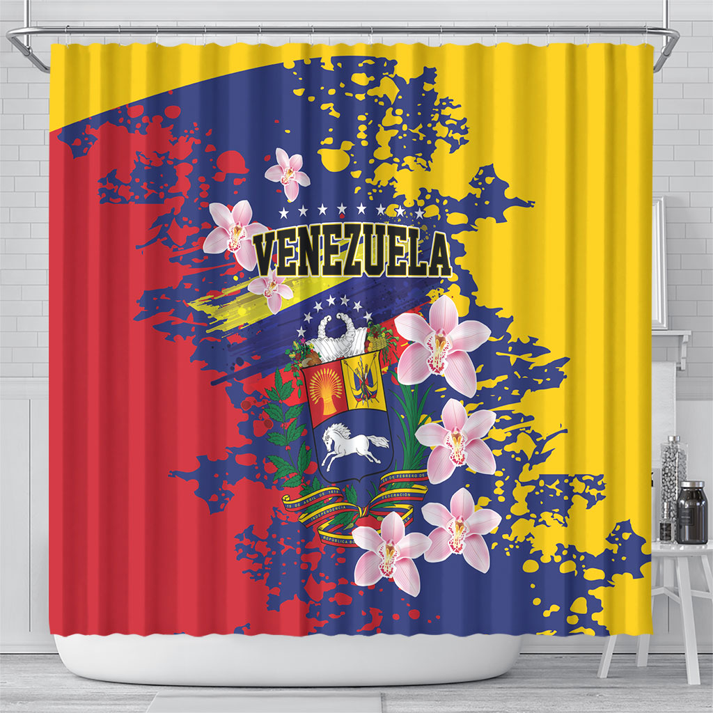 Venezuela Orchid Cattleya Mossiae Shower Curtain Flag Color Inspired