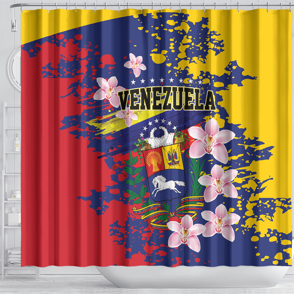 Venezuela Orchid Cattleya Mossiae Shower Curtain Flag Color Inspired