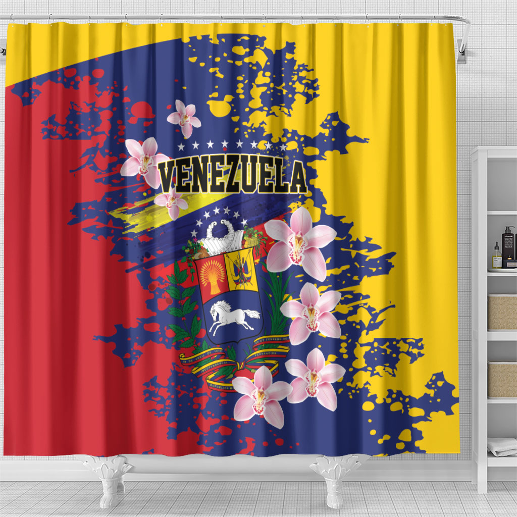 Venezuela Orchid Cattleya Mossiae Shower Curtain Flag Color Inspired