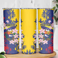 Personalized Venezuela Orchid Cattleya Mossiae Skinny Tumbler Flag Color Inspired