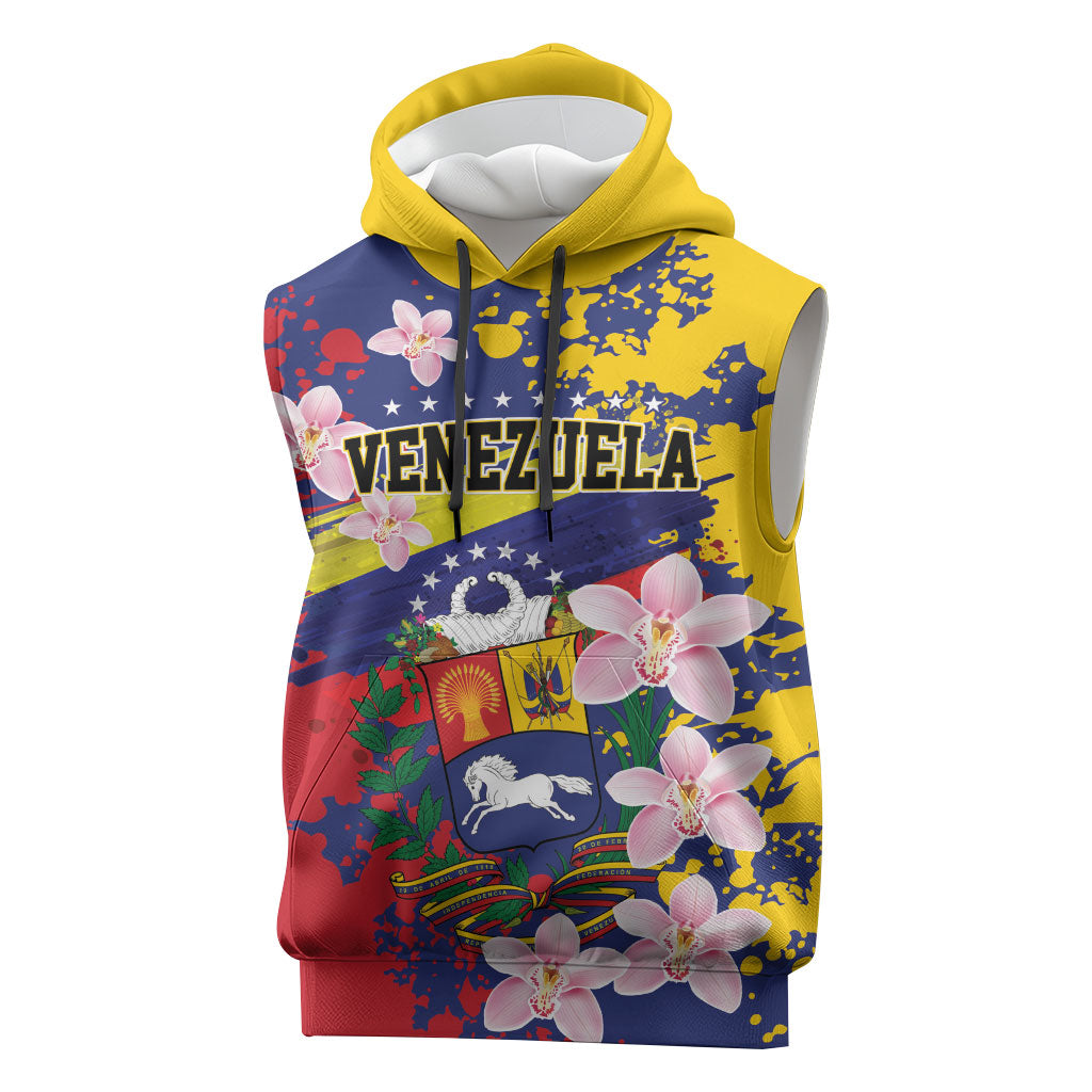 Personalized Venezuela Orchid Cattleya Mossiae Sleeveless Hoodie Flag Color Inspired