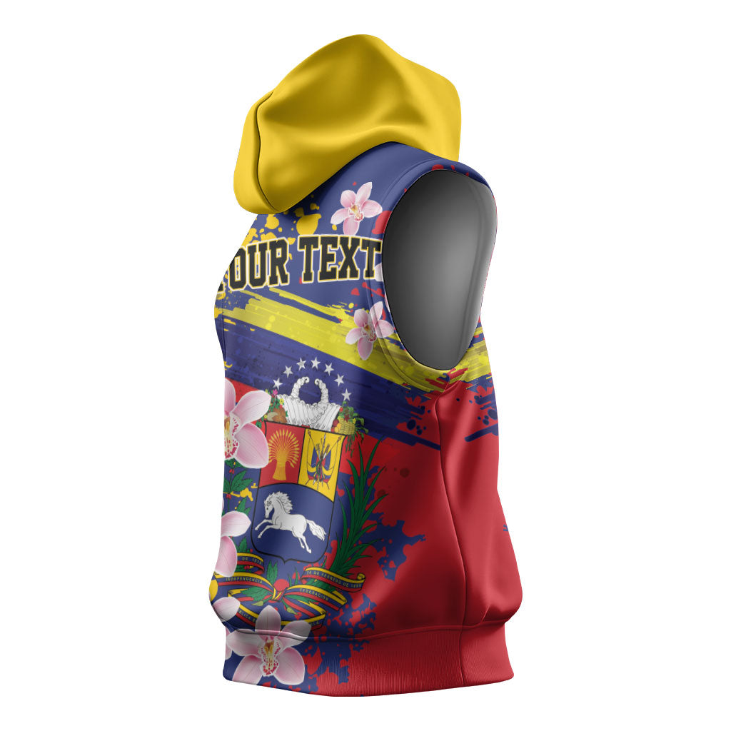 Personalized Venezuela Orchid Cattleya Mossiae Sleeveless Hoodie Flag Color Inspired