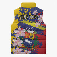 Personalized Venezuela Orchid Cattleya Mossiae Sleeveless Puffer Jacket Flag Color Inspired