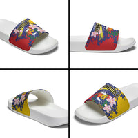 Venezuela Orchid Cattleya Mossiae Slide Sandals Flag Color Inspired