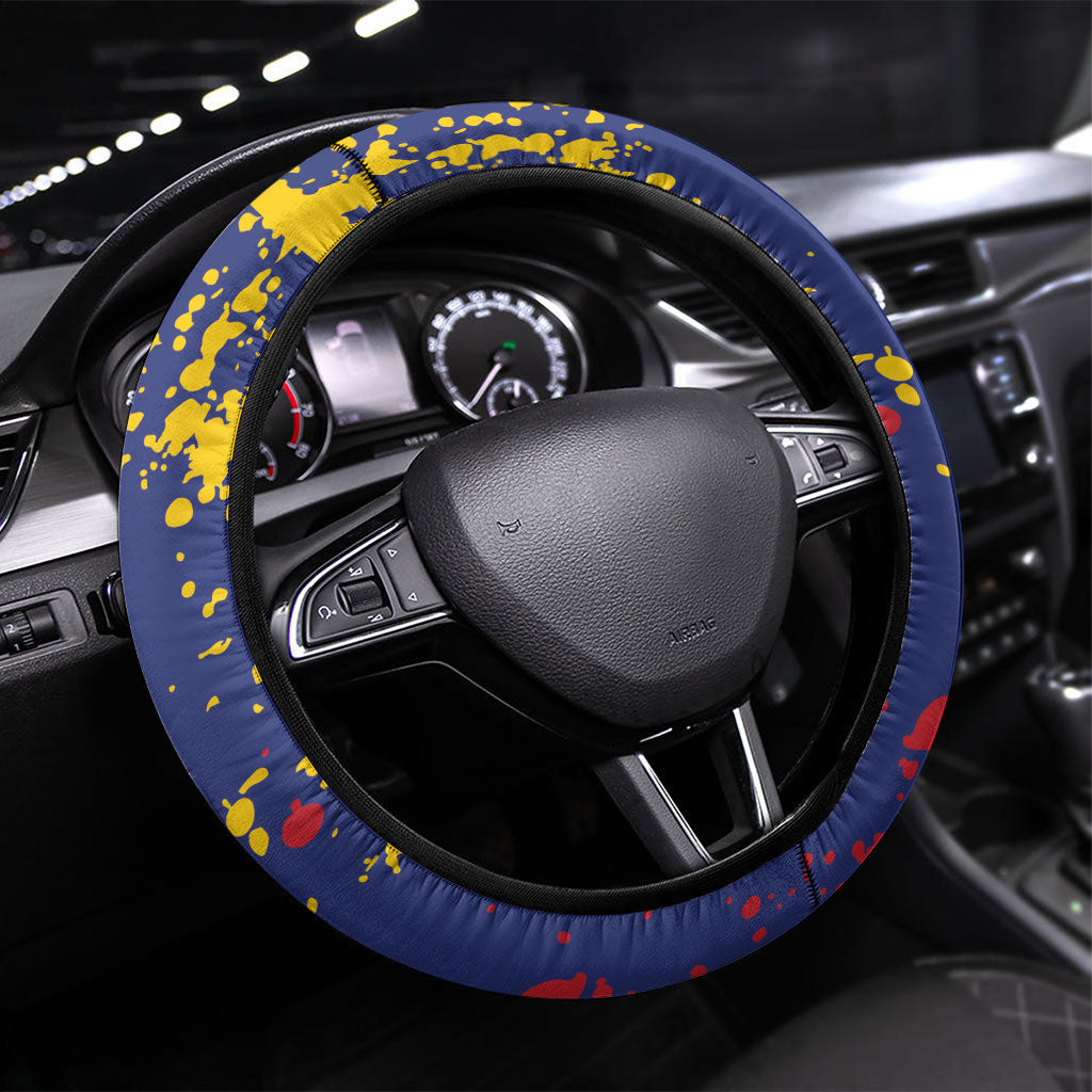 Venezuela Orchid Cattleya Mossiae Steering Wheel Cover Flag Color Inspired