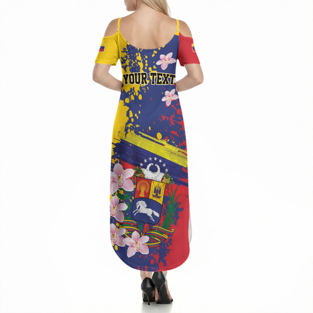 Personalized Venezuela Orchid Cattleya Mossiae Summer Maxi Dress Flag Color Inspired