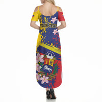 Personalized Venezuela Orchid Cattleya Mossiae Summer Maxi Dress Flag Color Inspired