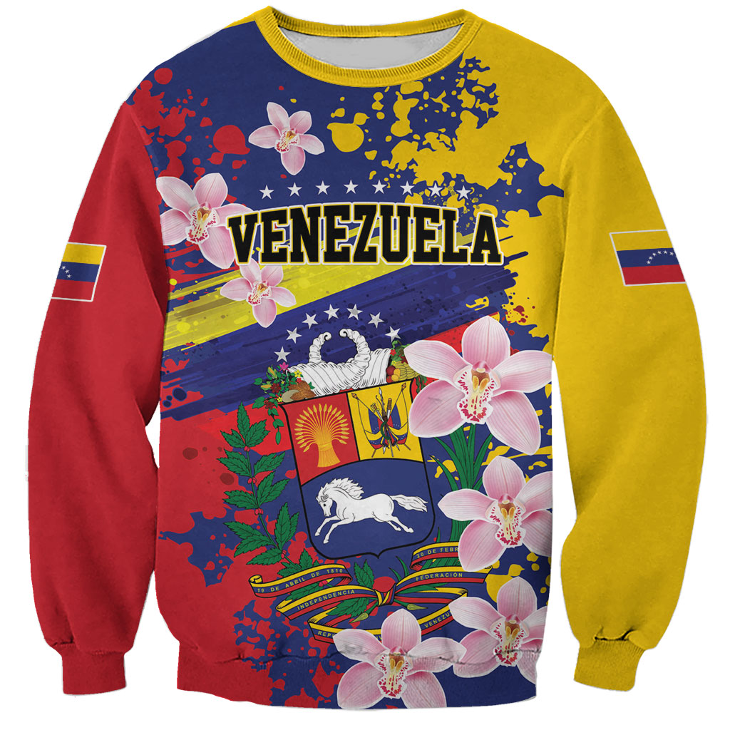 Personalized Venezuela Orchid Cattleya Mossiae Sweatshirt Flag Color Inspired