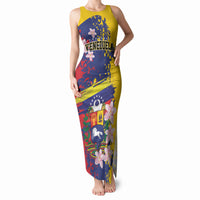 Personalized Venezuela Orchid Cattleya Mossiae Tank Maxi Dress Flag Color Inspired