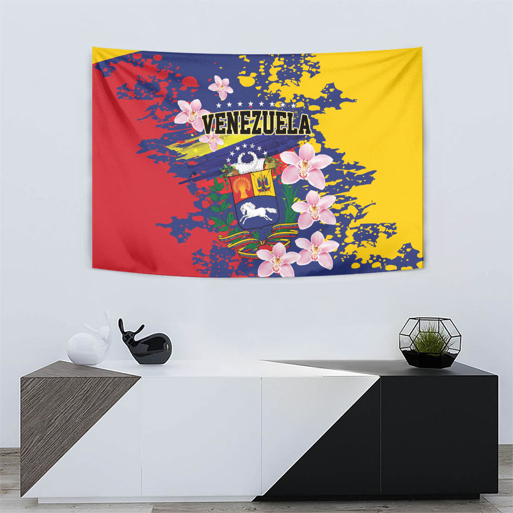 Venezuela Orchid Cattleya Mossiae Tapestry Flag Color Inspired