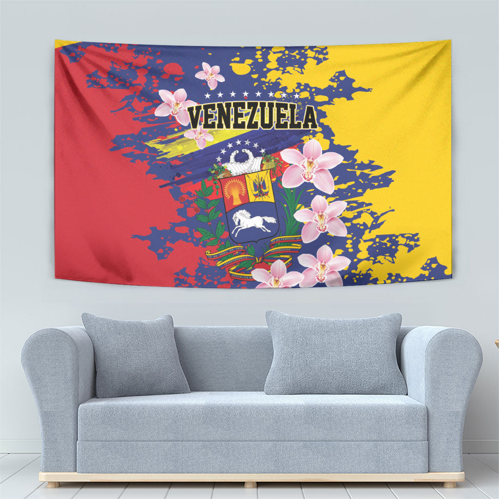 Venezuela Orchid Cattleya Mossiae Tapestry Flag Color Inspired
