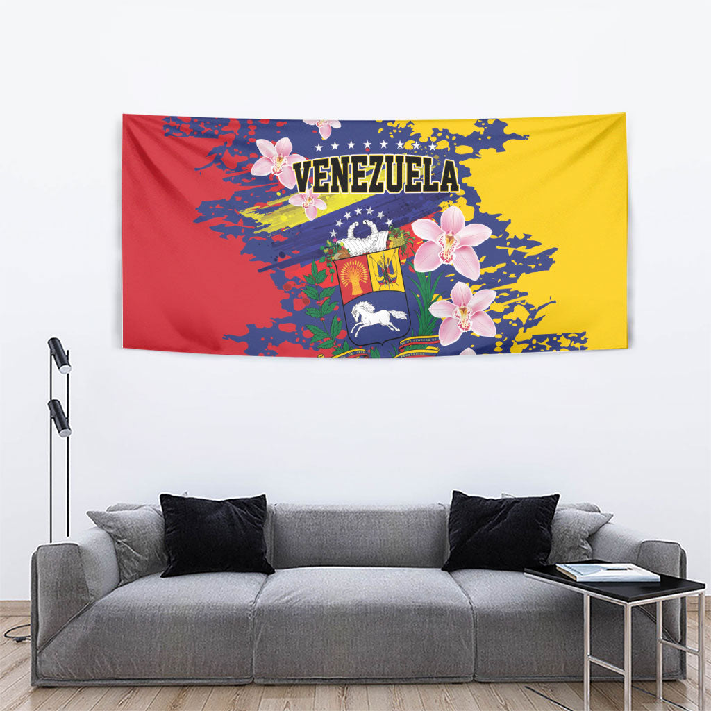 Venezuela Orchid Cattleya Mossiae Tapestry Flag Color Inspired