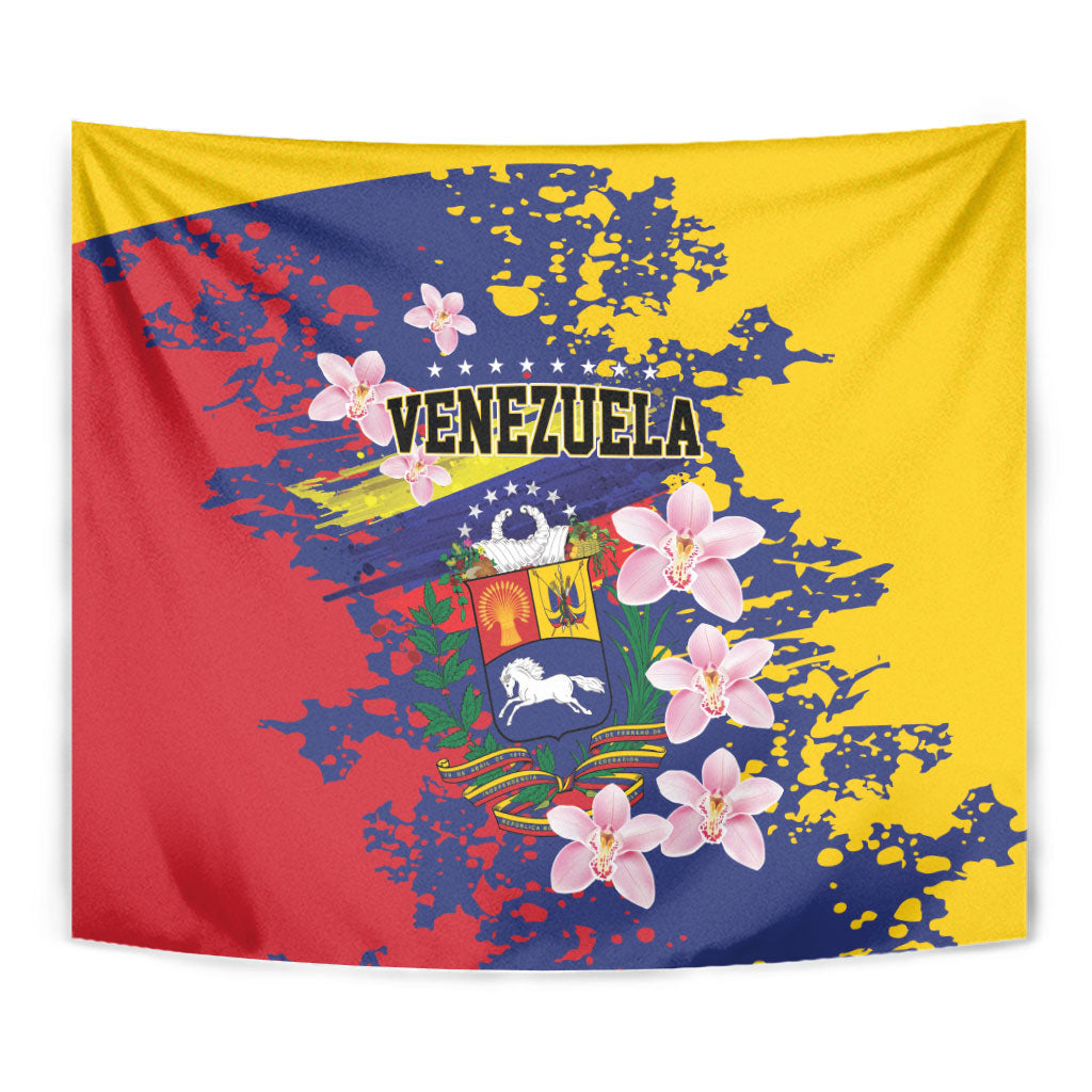 Venezuela Orchid Cattleya Mossiae Tapestry Flag Color Inspired