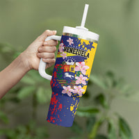Personalized Venezuela Orchid Cattleya Mossiae Tumbler With Handle Flag Color Inspired