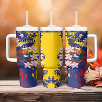 Personalized Venezuela Orchid Cattleya Mossiae Tumbler With Handle Flag Color Inspired