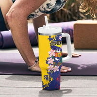 Personalized Venezuela Orchid Cattleya Mossiae Tumbler With Handle Flag Color Inspired