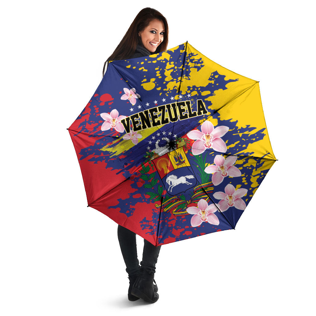Venezuela Orchid Cattleya Mossiae Umbrella Flag Color Inspired