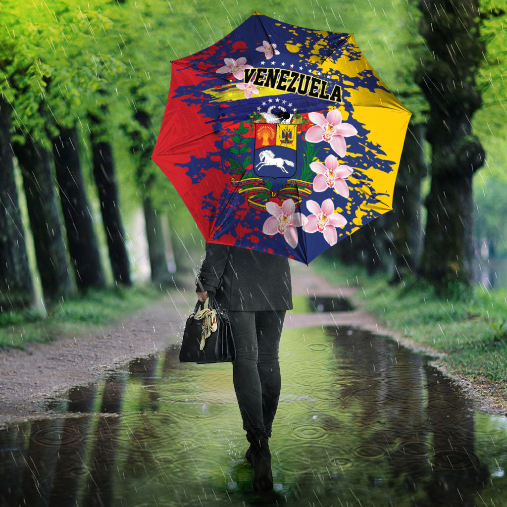 Venezuela Orchid Cattleya Mossiae Umbrella Flag Color Inspired