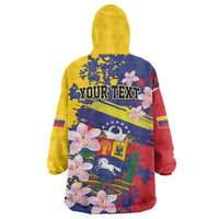 Personalized Venezuela Orchid Cattleya Mossiae Wearable Blanket Hoodie Flag Color Inspired