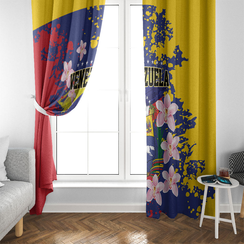 Venezuela Orchid Cattleya Mossiae Window Curtain Flag Color Inspired