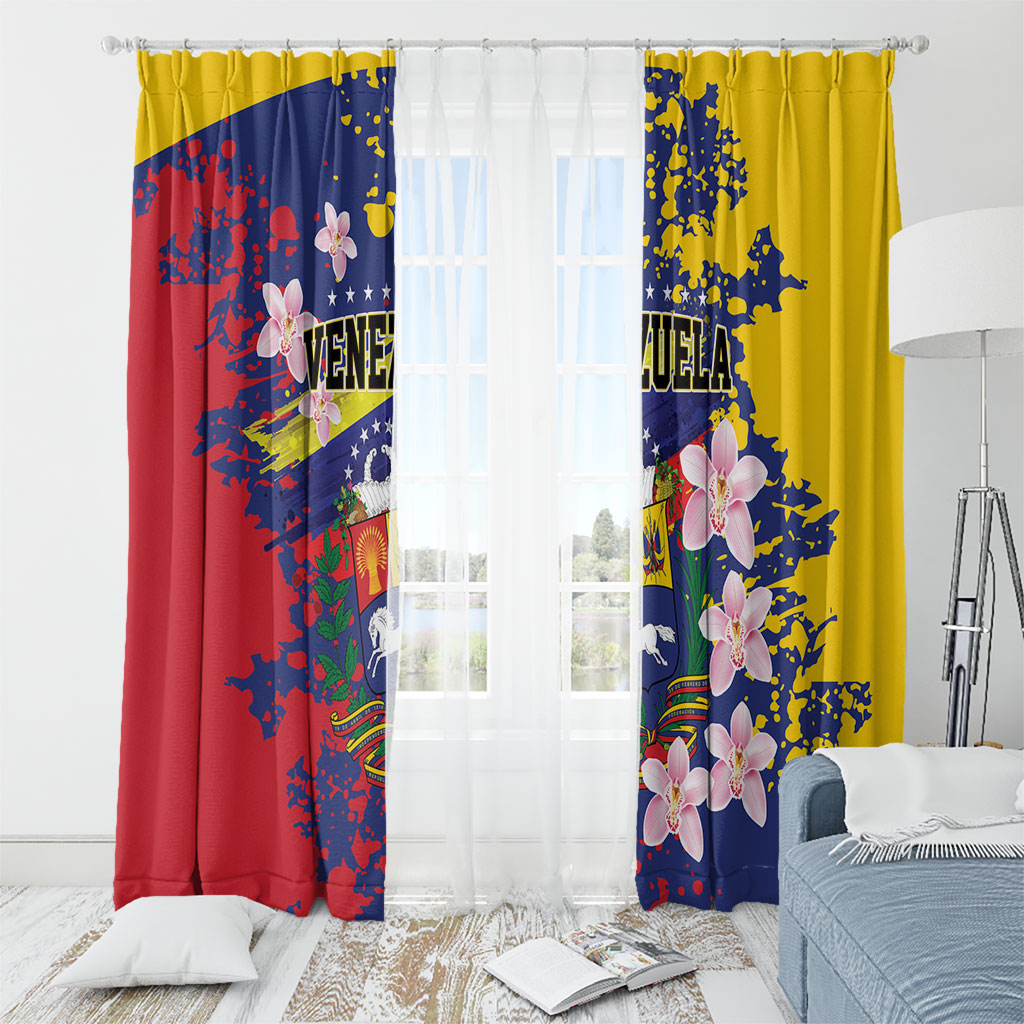 Venezuela Orchid Cattleya Mossiae Window Curtain Flag Color Inspired