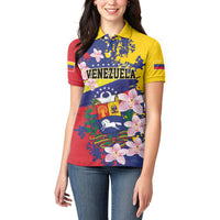 Personalized Venezuela Orchid Cattleya Mossiae Women Polo Shirt Flag Color Inspired