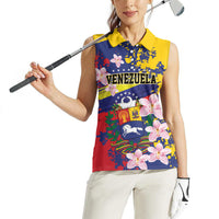Personalized Venezuela Orchid Cattleya Mossiae Women Sleeveless Polo Shirt Flag Color Inspired