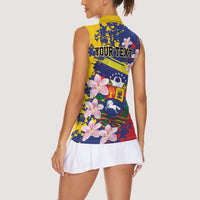 Personalized Venezuela Orchid Cattleya Mossiae Women Sleeveless Polo Shirt Flag Color Inspired
