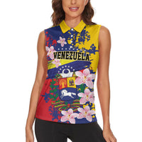 Personalized Venezuela Orchid Cattleya Mossiae Women Sleeveless Polo Shirt Flag Color Inspired