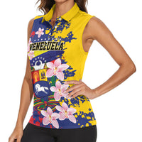 Personalized Venezuela Orchid Cattleya Mossiae Women Sleeveless Polo Shirt Flag Color Inspired