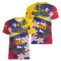 Personalized Venezuela Orchid Cattleya Mossiae Women V-Neck T-Shirt Flag Color Inspired