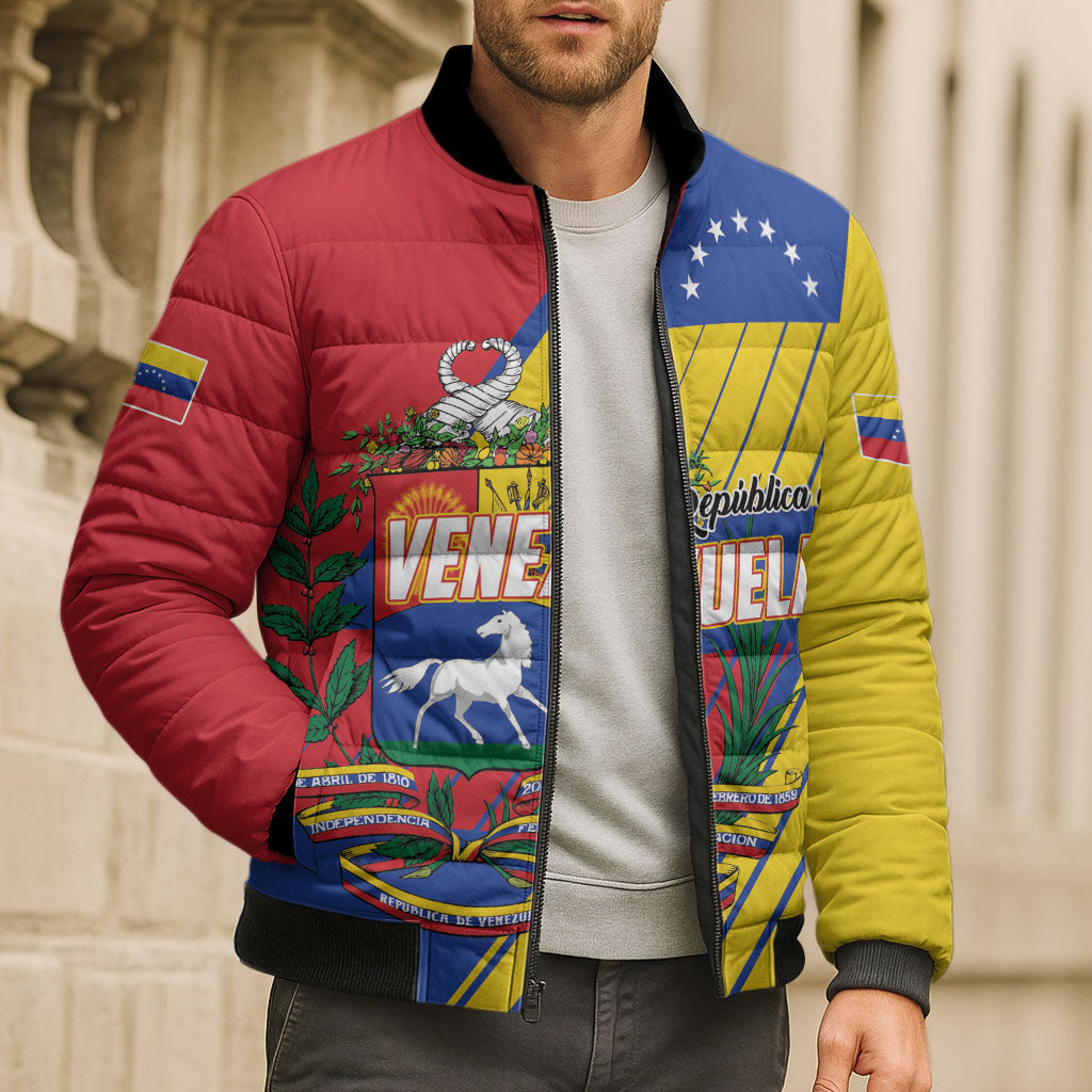 Personalized Republic of Venezuela Bomber Puffer Jacket Flag Color Inspired