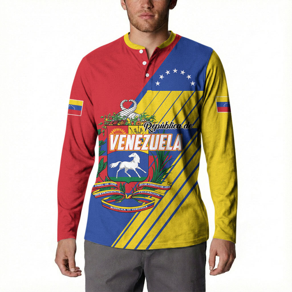 Personalized Republic of Venezuela Button Sweatshirt Flag Color Inspired