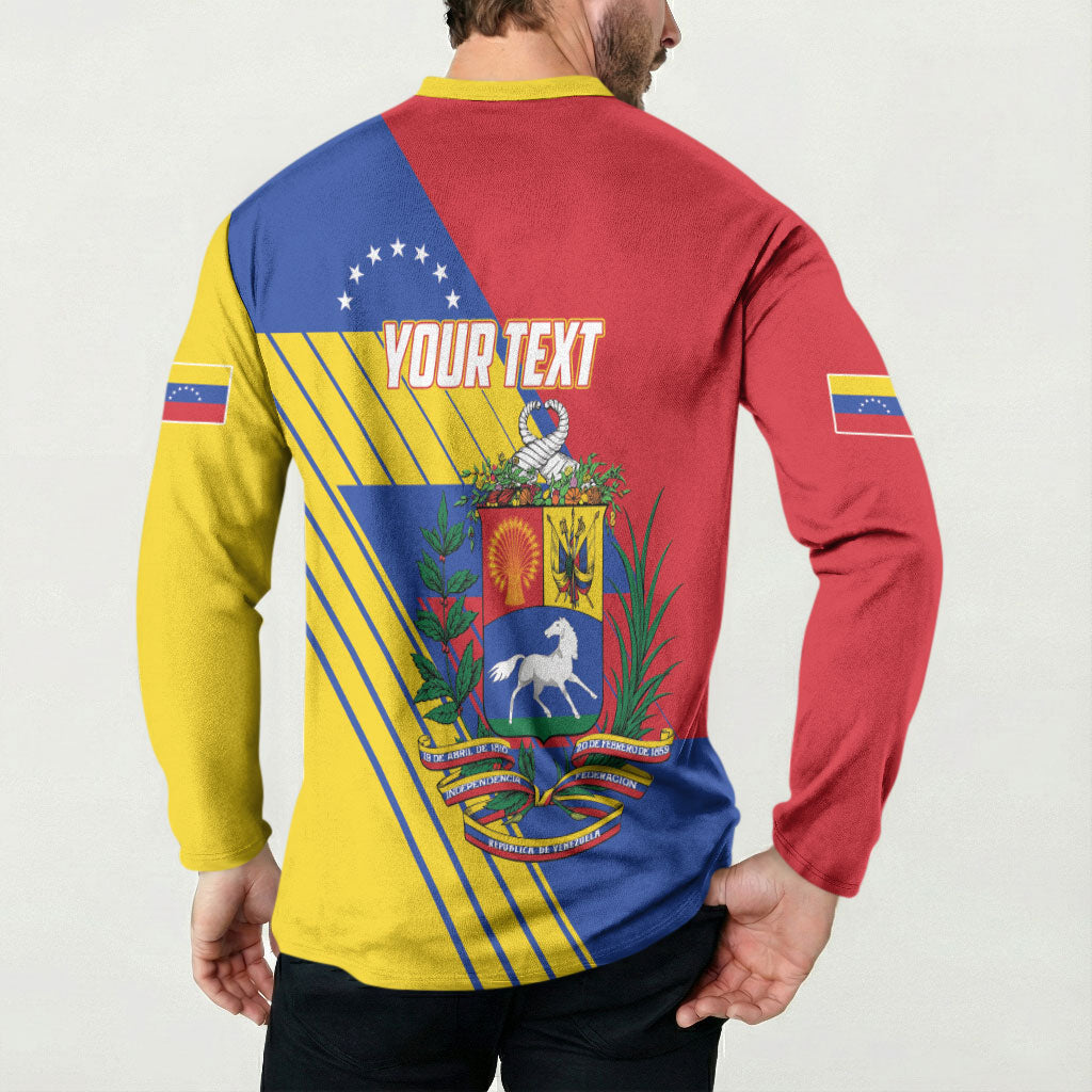 Personalized Republic of Venezuela Button Sweatshirt Flag Color Inspired